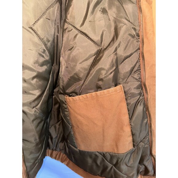 Vintage Walls Canvas Bomber Barn Chore Coat Insulated Trucker Jacket L Brown - Picture 10 of 12